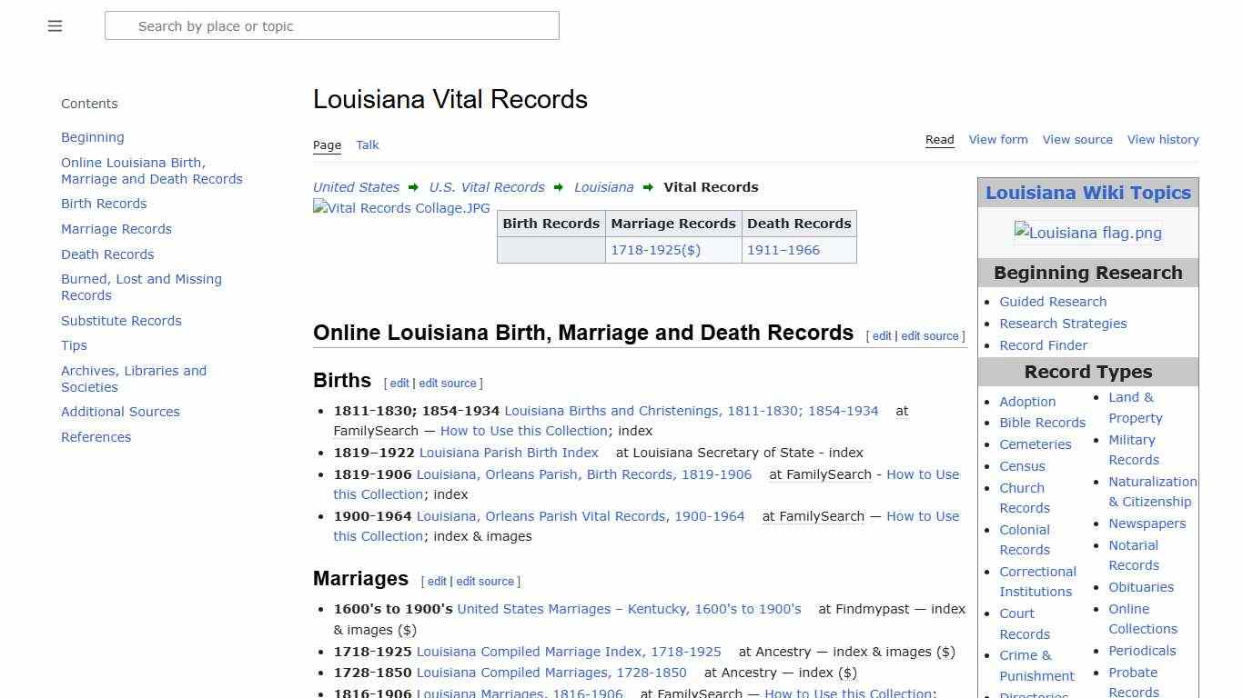 Louisiana Vital Records • FamilySearch